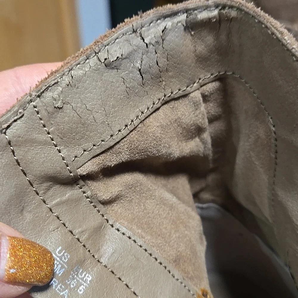 Sam Edelman Drea Studded Suede Tan Moto Boots Ladies 6.5 - Picture 7 of 10